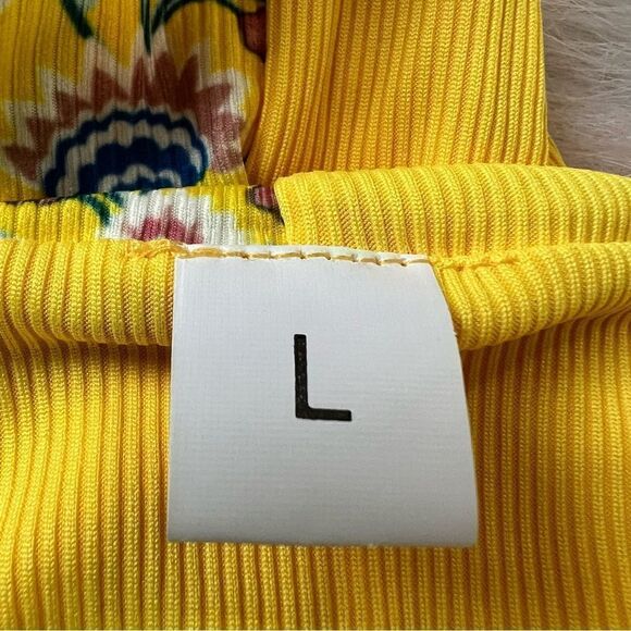 NWT Yellow Floral Print String Bikini - Juniors Large - Picture 14 of 16